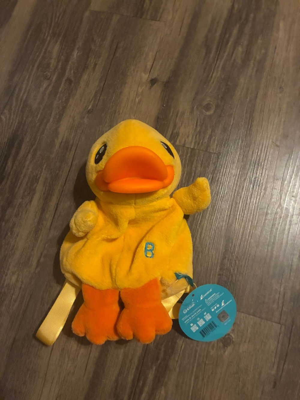 Yellow Duck Plush Backpack with Orange Beak